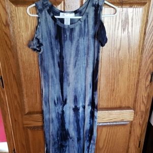 Love Kuza cold shoulder twist Tie Dye maxi